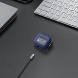 Geekria Silicone Case Cover Compatible with JBL Tour Pro 3 True Wireless Earbuds, Protective Earphones Skin Cover with Keychain Hook, Charging Port Accessible (Blue)