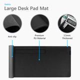 Geekria Vegan Leather Desk Mat with Keyboard Dust Cover, Non-Slip Waterproof Large Desktop Protector Pad, Laptop Desk Pad for Office Gaming (35.4" x 16.1" Black)