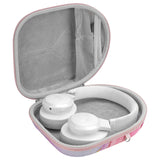 Geekria NOVA Headphones Case for Over-Ear Headphones, Replacement Hard Shell Travel Carrying Bag with Cable Storage Compatible with Soundcore, JBL, Bang&Olufsen, Sony (Pink Marble)