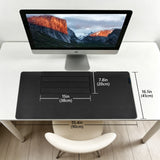 Geekria Vegan Leather Desk Mat with Keyboard Dust Cover, Non-Slip Waterproof Large Desktop Protector Pad, Laptop Desk Pad for Office Gaming (35.4" x 16.1" Black)