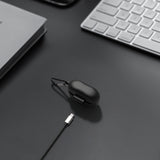 Geekria Silicone Case Cover Compatible with SONY WF-1000XM5 True Wireless Earbuds, Protective Earphones Skin Cover with Keychain Hook, Charging Port Accessible (Black)