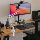 Geekria for Creators Microphone Desk Mount Clamp, Boom Arm Clamps for Adjustable Mic Stand Compatible with Rode PSA1+, TONOR T20, Aokeo AK-35, InnoGear Microphone Arm (White)