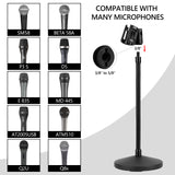 Geekria for Creators Gooseneck Tabletop Microphone Stand with Flexible Arm, Adjustable Desk Mic Holder with Weighted Base, Compatible with Shure KSM11, SM57, TONOR D5, K1
