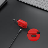 Geekria Silicone Case Cover Compatible with Sony LinkBuds S True Wireless Earbuds, Earphones Skin Cover, Protective Carrying Case with Keychain Hook, Charging Port Accessible (Red)