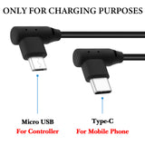 Geekria USB-C to Micro-USB Charging Cable, Short Right Angle Design, Compatible with DJI Mavic 2 Pro/Zoom Remote Controller, Optimized for Efficient Drone Remote Charging ( 30cm )