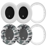 Geekria SNAP Ear Pads Replacement Kit for Beats Studio Pro Headphones, Magnetic Easy Switch Ear Cushions in Seconds, Repair Parts (White + Camouflage, 2 Pairs)