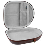 Geekria Shield Headphones Case for B&O Beoplay H100/HX/H9i/H95, Beocom Portal and More, Replacement Hard Shell Travel Carrying Bag with Cable Storage (Dark Brown)