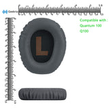 Geekria QuickFit Replacement Ear Pads for JBL Quantum 100 Headphones Ear Cushions, Repair Parts (Dark Grey)