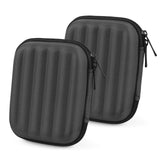 Geekria Shield Headphones Case for In-Ear Earphones, Replacement Hard Shell Travel Carrying Bag with Cable Storage, Compatible with Sony, JVC, JBL, Beats, Audio-Technica Headsets (2 Packs/Grey)