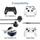 Geekria 3.5MM Gaming Earphones Compatible with Google Stadia, New Xbox One, Luna, PS4, Cellphones, PC, Laptop, Earbuds Wired Stereo Bass In-Ear with Microphone and Volume-Control (Black)