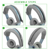 Geekria Flex Fabric Headband Cover Compatible with Beats Solo 3, Solo 2 Headphones, Head Cushion Pad Protector, Replacement Repair Part, Sweat Cover, Easy DIY Installation (Gray)