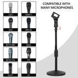 Geekria for Creators Gooseneck Telescoping Tabletop Microphone Stand with Flexible Arm Compatible with Shure KSM11, SM57, TONOR D5, K1 Adjustable Desk Mic Holder with Weighted Base