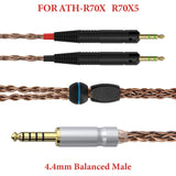 Geekria Apollo Copper Upgrade Audio Cable Compatible with ATH ATH-R70X Headphones, 4.4mm to Dual 2.5mm Replacement Headphones Cord for Hi-Resolution Audiophile, HiFi Headset (4.9ft / 1.5m)