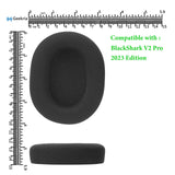 Geekria Comfort Mesh Fabric Replacement Ear Pads for Razer BlackShark V2 Pro 2023 Edition (Does Not Fit BlackShark V2/V2 Pro) Headphones Ear Cushions, Repair Parts (Black)