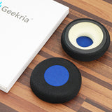 Geekria Comfort Mesh Fabric Replacement Ear Pads for Jabra Evolve 65UC/ 65MS/ 40UC/ 40MS/ 30US/ 30II/ 20SE/ 20UC/ 20MS Headphones Ear Cushions, Repair Parts (Black+Blue)
