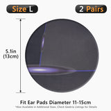 Geekria 2 Pairs Flex Fabric Headphone Ear Covers, Washable Stretchable Earcup Protectors for Large Over-Ear Headsets, Fits 4.1"-6.2" Ear Pads, Gaming Sweat Guards (Size L / Cosmos)