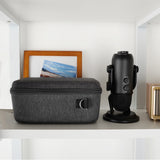 Geekria for Creators Microphone Case with Foam Compatible with Blue 1967 Yeti Pro, Blue Yeti, Hard Shell Mic Carrying Case, Travel Protective Bag with Cable Storage (Dark Grey)
