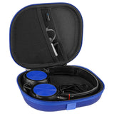 Geekria Shield Headphones Case Compatible with Sony MDR-ZX600, MDR-ZX330BT, MDR-ZX300, MDR-ZX110 Case, Replacement Hard Shell Travel Carrying Bag with Cable Storage (Blue)