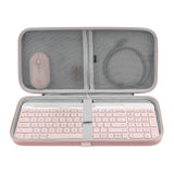 Geekria Keyboard Carrying Case, Compatible with Logitech MK470 Slim / K585 / K580 Keyboard and Mouse Combo, Hard Shell Protective Travel Bag (Pink)