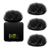Geekria for Creators Furry Windscreen Compatible with Rode Wireless GO Gen 3 III, GO 2, PRO, ME Mic DeadCat Wind Cover Muff, Fluff Cover Windshield, Wind Noise Reduction (Black / 4 Pack)