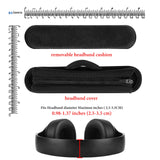 Geekria Medium Velour Hook and Loop Headband Cover + Pad Set Protector No Tool Needed Compatible with Medium-Sized Headphones (Fits 2.5-3.5 cm Headbands) (Black)