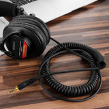 Geekria Audio Cable Replacement Compatible with Sony MDR-7506 7509 V6 V600 V700 V900 Headphones Coiled Repair Cable / Spring Replacement Cord (Black 3.8ft)