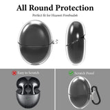 Geekria Soft TPU Case Cover Compatible with Huawei Freebuds 6 True Wireless Earbuds, Protective Cover with Keychain Hook, Charging Port Accessible, Support Wireless Charging (Clear)