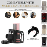Geekria for Creators Microphone Shock Mount, Mic Anti-Vibration Suspension Adapter Clamp Compatible with Rode NT1, NT1-A, K2, XDM-100, CAD Audio GXL1800 Mic Holder Clip (Black / Plastic)