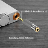 Geekria 3.5mm Balanced Male to 2.5mm Female Audio Adapter, Aluminum Alloy Adapter for Player and Amplifier, Gold-Plated Pins, Compatible with Audio Devices