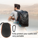 Geekria Shield Speaker Case Compatible with JBL Clip 4 Portable Speaker Case, Replacement Hard Shell Travel Carrying Bag with Cable Storage (Black)