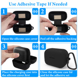 Geekria Silicone Case Cover Compatible with Soundcore by Anker C50i True Wireless Earbuds, Protective Earphones Skin Cover with Keychain Hook, Charging Port Accessible (Black)