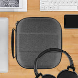 Geekria Shield Headphones Case Compatible with Sony WH-CH710, WH-XB910N, WH-1000XM5, WH-1000XM4, WH-ULT900N Case, Replacement Hard Shell Travel Carrying Bag with Cable Storage (Dark Grey)
