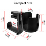 Geekria 2 in 1 Headphone Hanger&Desk Cup Holder, Under Desk Clamp Rotatable Headset Compatible with Sennheiser, Bose, Beats, Razer, HyperX, Sony, Suitable for Coffee Mugs, Water Cups (Black)