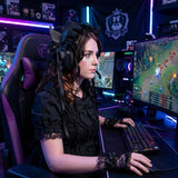 Geekria Cute 3D Wings Headband Cover for Gaming Headset & Over-Ear Headphones, Compatible with Sony, Skullcandy, Razer and More, Decorative Soft Padded Sleeve (Black)