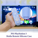 Geekria Remote Control Cover Compatible with Sony PlayStation 5, Silicone Skin Sleeve, Shock-Absorption Washable, Full Body Protective Shell (Blue)