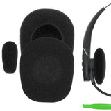 Geekria Comfort Foam Ear Pads Compatible with BlueParrott B350-XT (204260) Headphones, Replacement Cushions with Mic Windscreen Cover (Black)