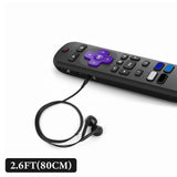 Geekria Headphones Compatible with Roku Remote, 3.5mm Wired In-Ear Headphone Compatible with Roku Voice Remote Pro, Ultra Remote, Hear Your Favorite Movies and TV Shows (Black / 2.6 FT)