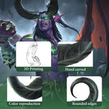 Geekria 3D Printed Demon Horns for Over Ear Headphones, Handmade Devil Headband, Adjustable Accessories, Cosplay Ears Attachment in Various Dress Up Party Halloween (Illidan Stormrage)