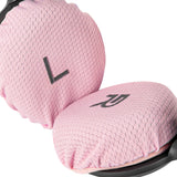 Geekria 2 Pairs Mesh Fabric Headphones Ear Covers - Product Safety Certified - Washable & Stretchable Earcup Protectors for Over-Ear Headsets, Sweat Pads for Gym, Gaming (M / Pink)