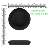 Geekria Comfort Velour Replacement Ear Pads for Sennheiser Urbanite XL Over-Ear Headphones Ear Cushions, Headset Earpads, Ear Cups Cover Repair Parts (Black)