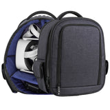 Geekria Shield VR Headset Carrying Case Compatible with Meta Quest 3, 2, Pro, PSVR2, Pico Neo 3, Rift S, Go, HTC VIVE, Customizable Interior & Rain Cover, Large Capacity Backpack (Blue)