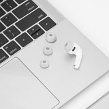 Geekria Memory Foam Ear Tips Compatible with AirPods Pro 3rd Generation, Snug Non Slip Fit for Commute & Fitness, 4 Sizes L, M, S, XS (Grey)
