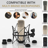 Geekria for Creators Microphone Shock Mount, Mic Anti-Vibration Suspension Adapter Clamp Compatible with CAD GXL2200, Nady SCM-800, Behringer C-1, C-1U, Marantz, TZ Mic Holder Clip (Black / Metal)