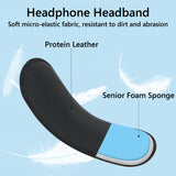 Geekria Short Replacement Medium Hook and Loop Headband Cover + Cooling-Gel Pad Set, Compatible with Skullcandy, Bose, JBL, Sony Headphones Accessory, Easy DIY Installation (Black)