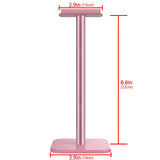 Geekria Pink Gaming Headset Stand, Aluminum Headphone Holder with Heavy Non-Slip Base, Desktop Over-Ear Headphones Hanger for Desk Setup, Fits Sony, Bose Beats