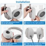 Geekria 2 Pairs Knit Headphones Ear Covers - Product Safety Certified - Washable & Stretchable Sanitary Protectors for Over-Ear Headsets, Sweat Pads for Gym, Gaming (Size M / Grey)