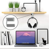 Geekria Under-Desk Headphone Stand Mount Holder / Headsets Hanger / Gaming Headset Headphone Hook / Universal Stand for All Headphones Size (2 Pcs / C / Silver)