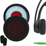 Geekria Comfort Mesh Fabric Replacement Ear Pads for Logitech Zone 301(981-001468), Zone 300, Zone 305 (981-001457) Headphones Ear Cushions, Repair Parts (Black)