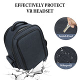 Geekria Shield VR Headset Carrying Case Compatible with Meta Quest 3, 2, Pro, PSVR2, Pico Neo 3, Rift S, Go, HTC VIVE, Customizable Interior & Rain Cover, Large Capacity Backpack (Blue)