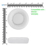 Geekria QuickFit Replacement Ear Pads for Audio-Technica ATH-WS550, ATH-WS550IS Solid Bass Headphones Ear Cushions, Headset Earpads, Ear Cups Cover Repair Parts (White)